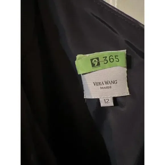 Vera Wang Bridesmaid Elegant Eggplant Dress Satin Trim 12 - Picture 5 of 7